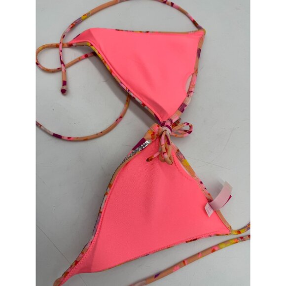 Victoria's Secret Women's Bikini Top Triangle Size S Orange Floral Embellishment - Picture 4 of 6